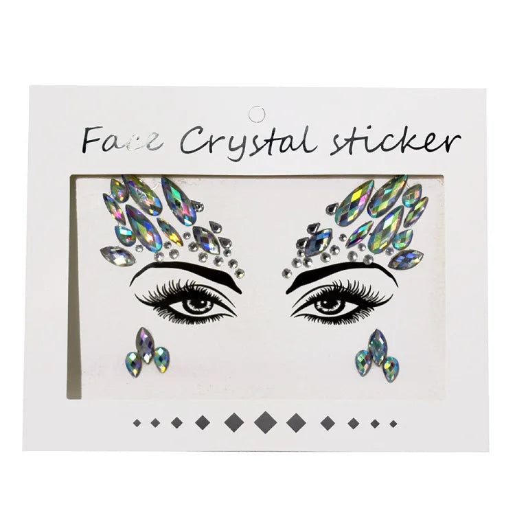 3D Rhinestone Bright Face stickers for festival Glitter Makeup Jewelry Sticker on Face crystals Gems jewels diamonds decoration