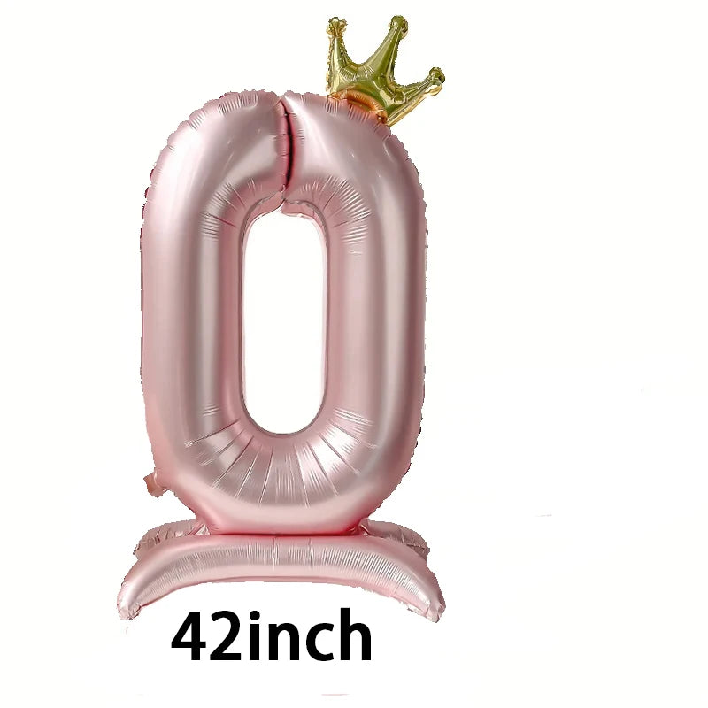 40 inch Pink Standing Crown Digital Girl Birthday Party Anniversary Party Decoration Balloon