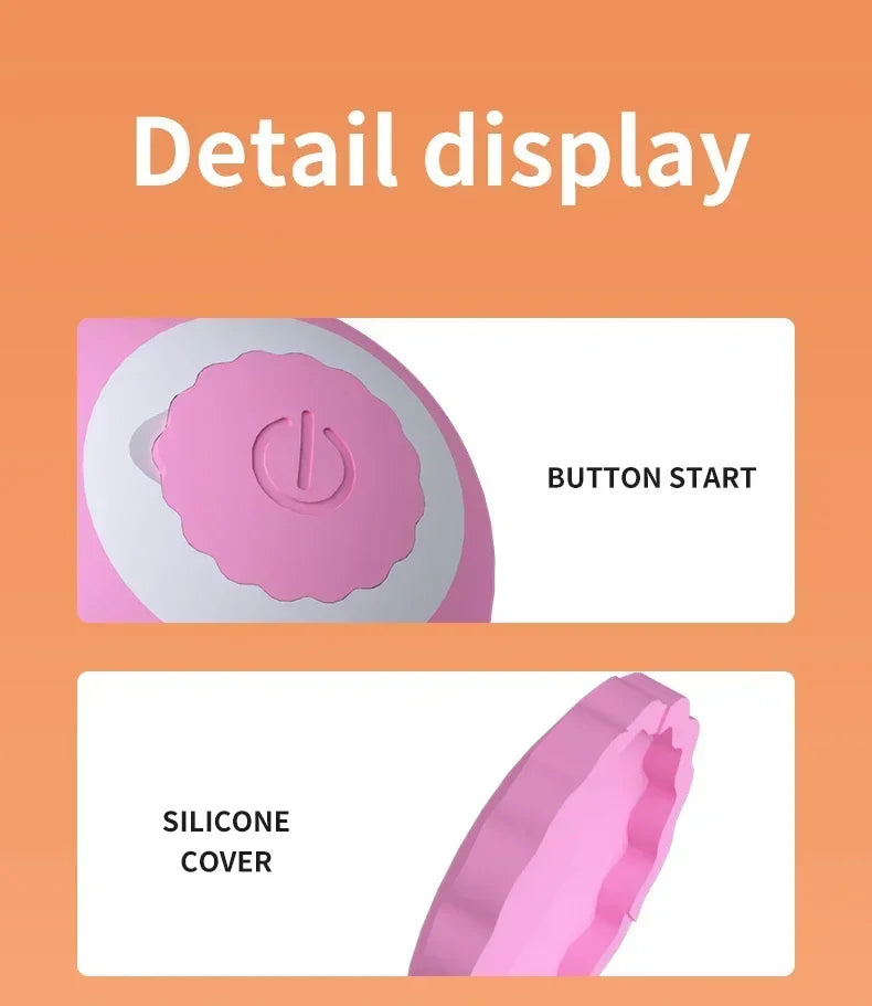 Cat Interactive Ball Toy Automatic Rolling Ball Faux Tail Rechargeable Smart Pet Electric Toy Dog Cat Training Imitate Mouse