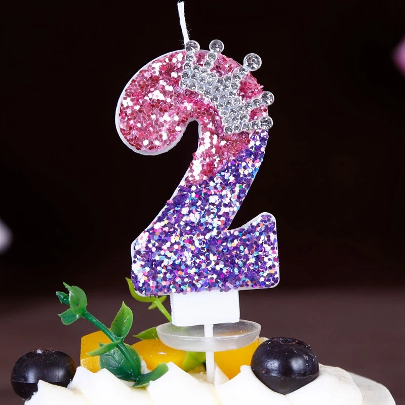 1st Birthday Candle Cake Topper Colours Creative Number 1 Candle Cute Pink Butterfly Digital Candle Birthday Wedding Party Decor