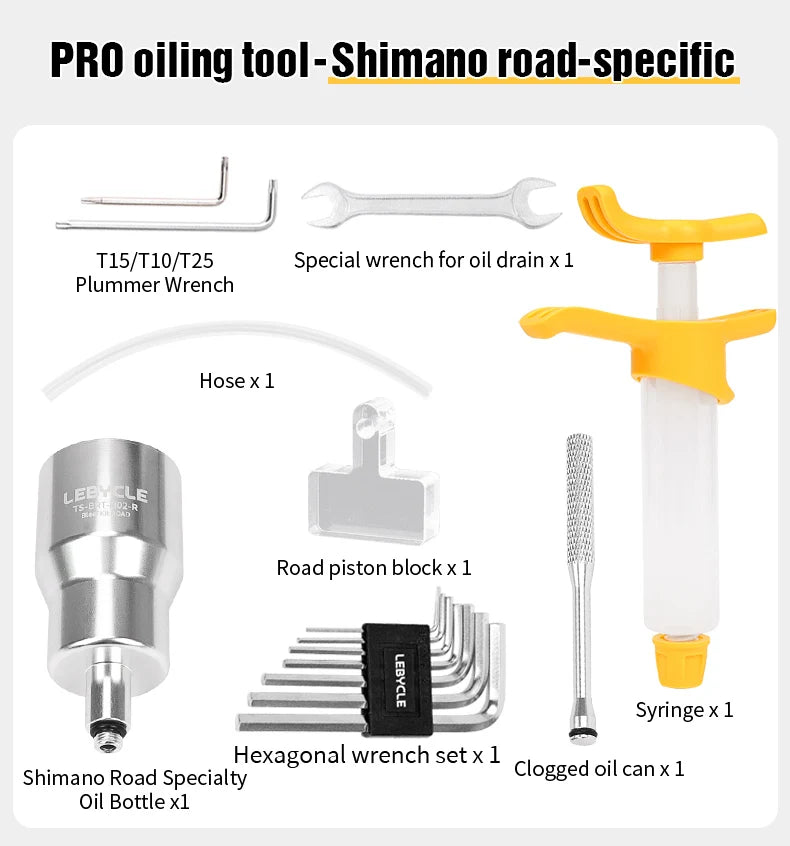 Lebycle MTB Road bicycle Alloy Bleeding kit for Shimano Brake Oil bleed Tool System Use Mineral Oil Brake Tools