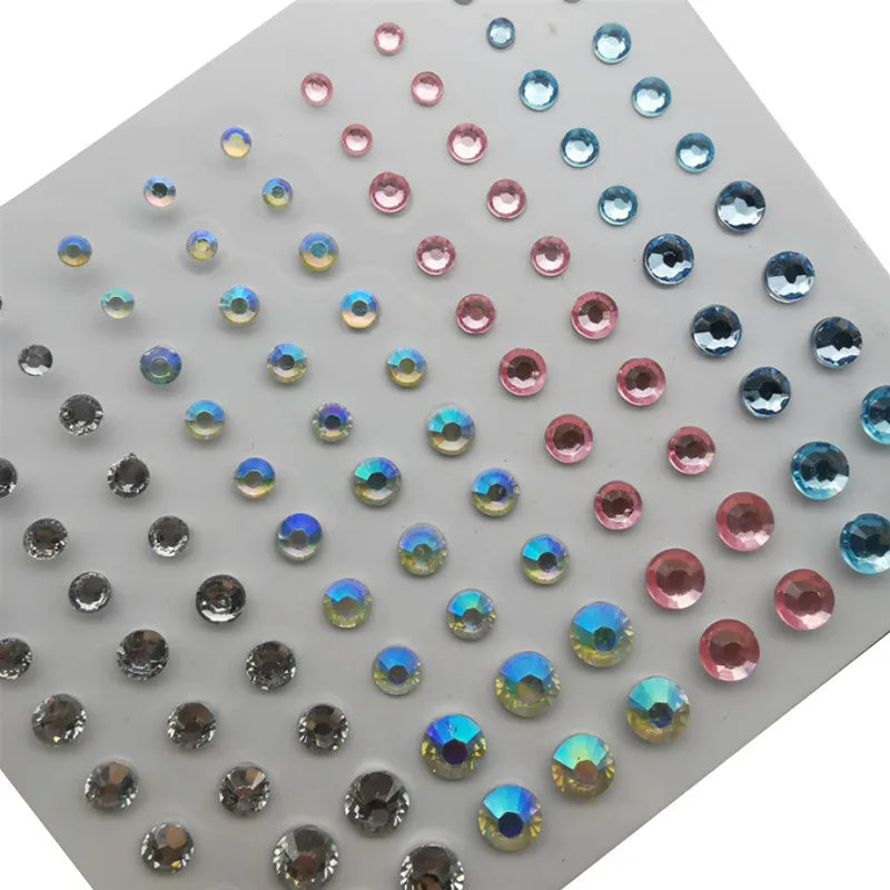 3D Rhinestone Bright Face stickers for festival Glitter Makeup Jewelry Sticker on Face crystals Gems jewels diamonds decoration