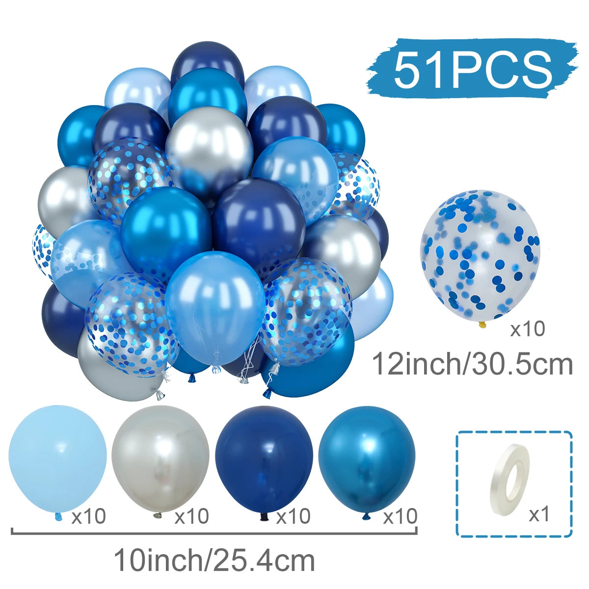 31/36/37/51/101Pcs Metallic Balloons Pearl Latex Balloon Gold Confetti Balloons for Birthday Weddings Baby Shower Party Decor