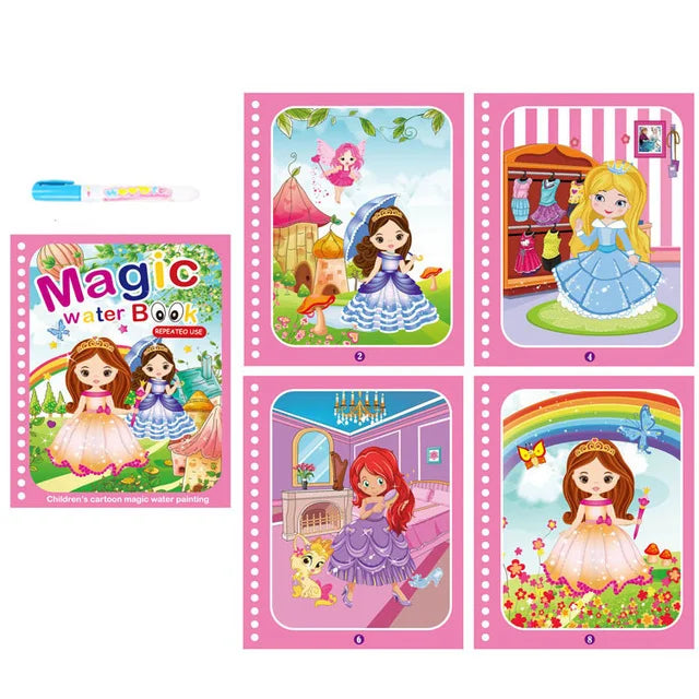 Montessori Toys Reusable Coloring Book Magic Water Drawing Book Painting Drawing Toys Sensory Early Education Toys for Children