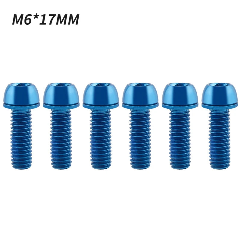 MUQZI 6pcs M6x17mm Disc Brake Caliper Bolts Bike Stem Bolt MTB Crank Arm Screw With Washer Bicycle Parts
