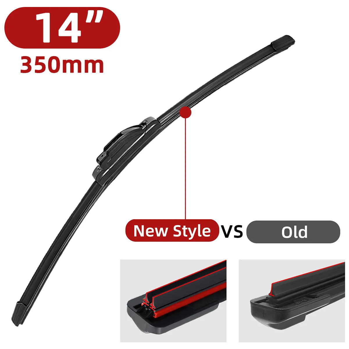 Automotive universal J/U hook double rubber strip wiper blade boneless wiper blade 14 "16" 18 "19" 20 "21" 22 "24" 26“