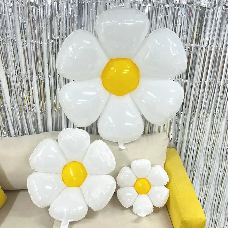 1/10Pcs Daisy Balloon Huge White Flower Aluminum Foil Balloons for Birthday Baby Shower Wedding Daisy Party Decorations Supplies