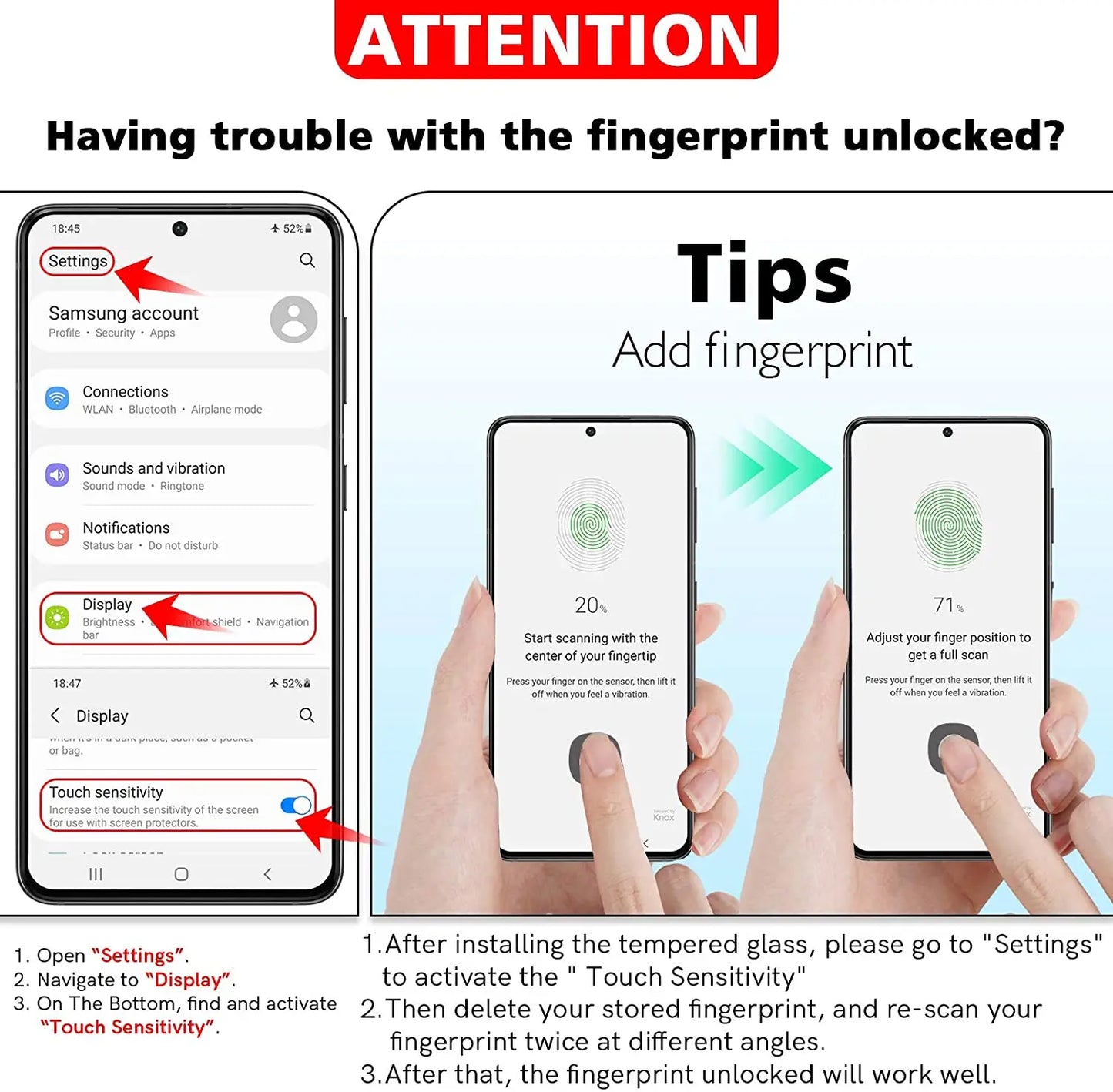 S25 S24 s23 s22 Tempered glass For Samsung S25 Screen Protector Galaxy S22 Fingerprint Unlock Glass Samsung Galaxy S23 S21 FE