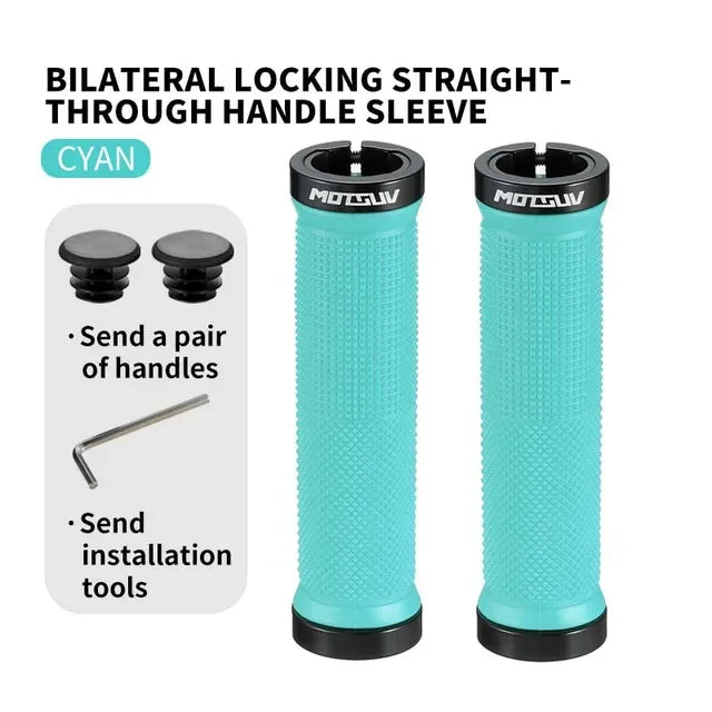 MOTSUV Bicycle Handle Bar Grips MTB Bike Soft Double-sided Locking Handlebar Cover Plug Rubber Non-slip Cycling Accessories Part