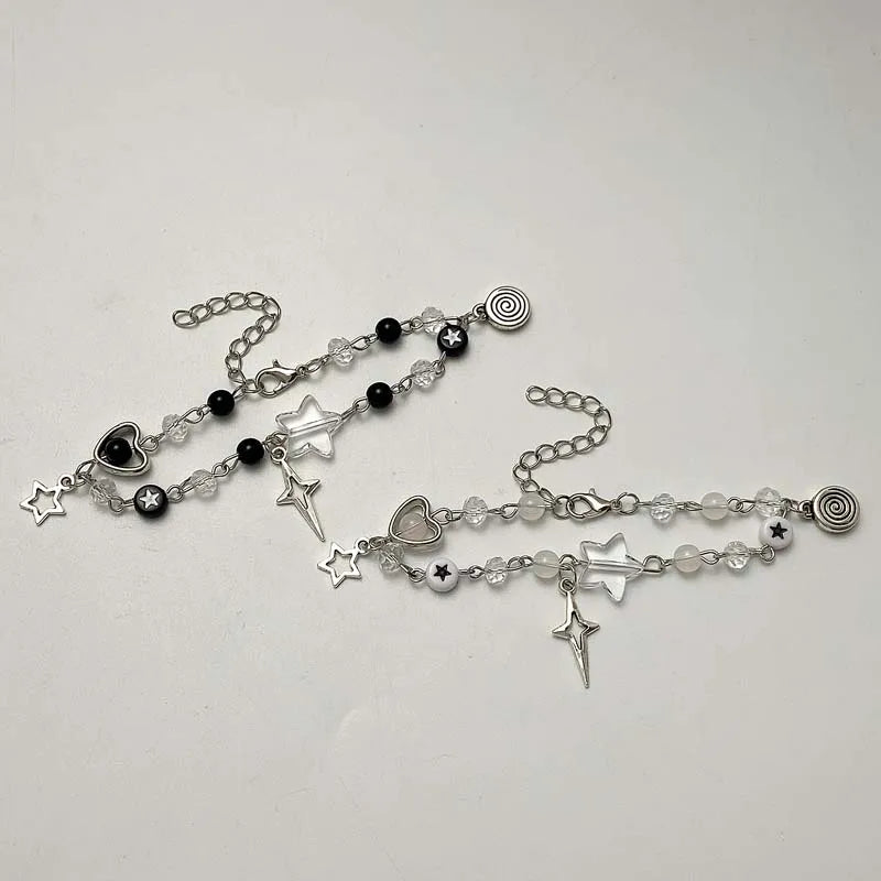 Fashion Couple Beads Bracelets Love Heart Star Handmade Y2K Charm Anime Beaded Kawaii Friendship Couple Bracelet Jewelry