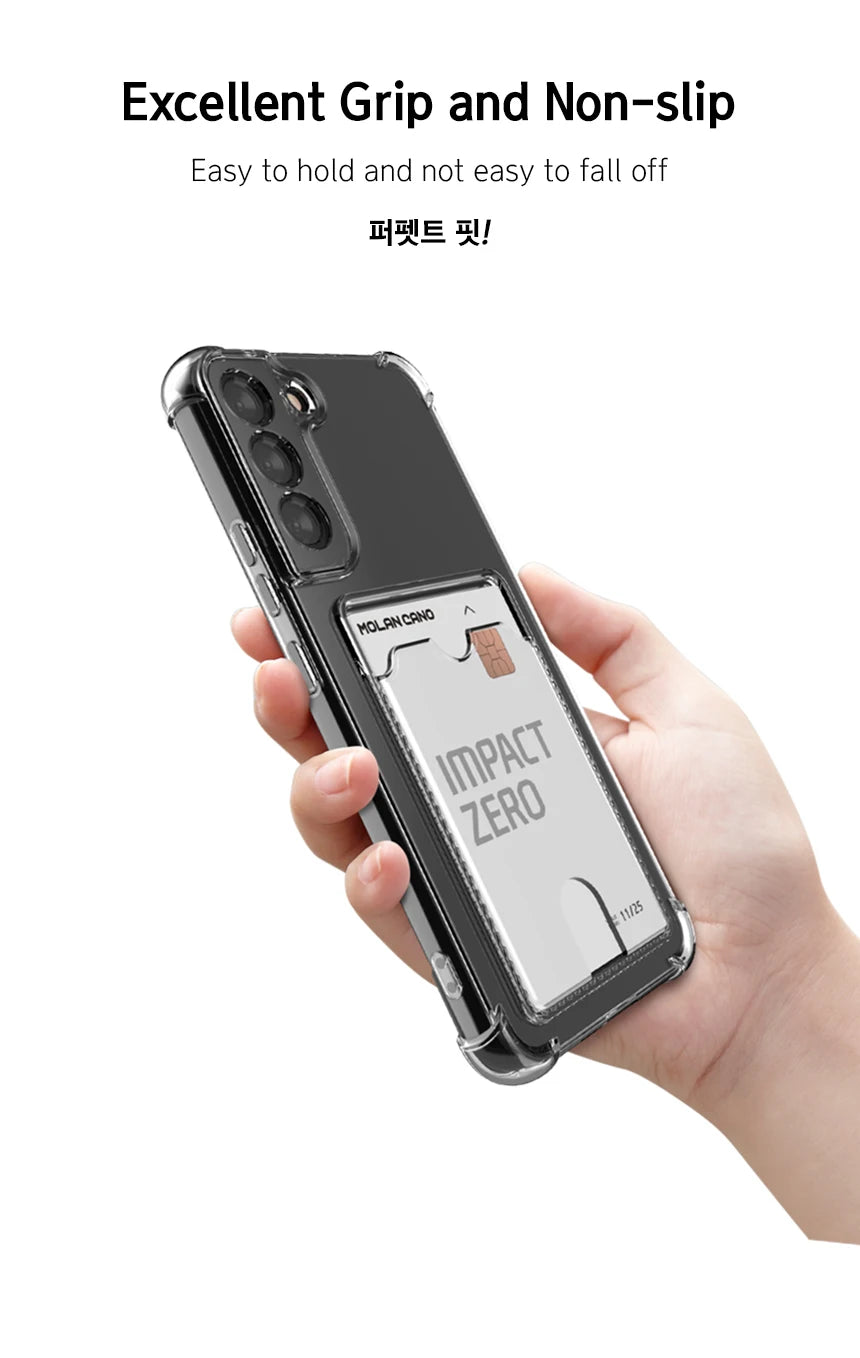 Clear Shockproof Soft TPU Wallet Case For Samsung Galaxy For Samsung S24 S23 S22 S21 Ultra Plus S20 FE Note Card Holder Pocket