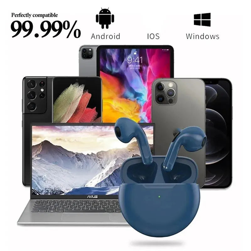 Air Pro 6 TWS Wireless Bluetooth Headset 5.3 Headphone Mini Earphone with Mic Charging Box for Xiaomi iPhone Earbuds