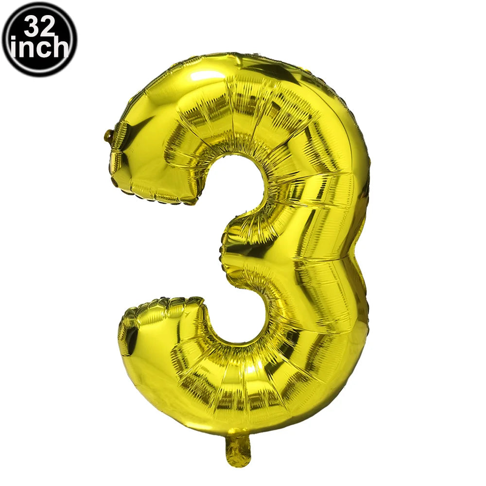Multi Color Large Numbers 6 Balloon 32Inch 1 2 3 4 5 6 7 8 9 Birthday Ball Red Digit Bachelorette Balloons Figure Golob Balloons