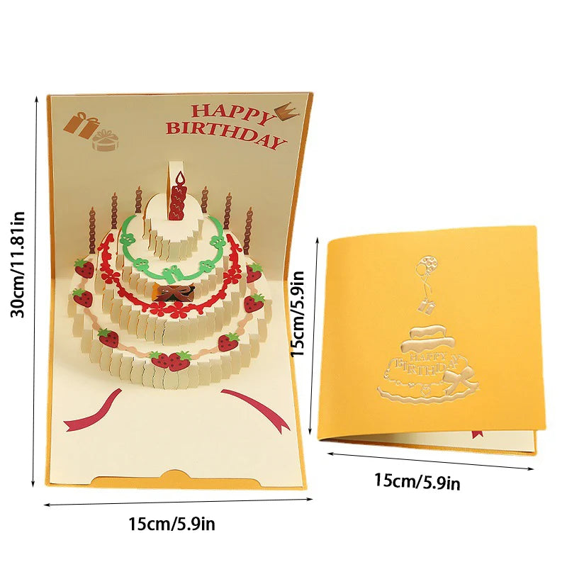 Musical Birthday Greeting Cards 3D Pop Up Gift Card with Led Music Gift Cards with Envelope Wedding Decorations for Tables