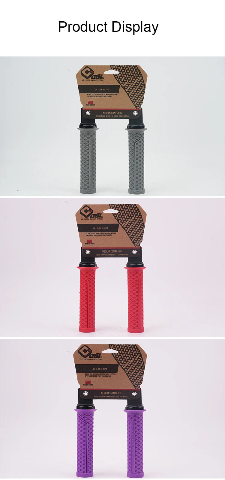 ODI VS-21 MTB Handlebar Grips Silicone Lock-On Bicycle Cover Updated Waffle Pattern Anti-slip Shock Absorption Handle Parts