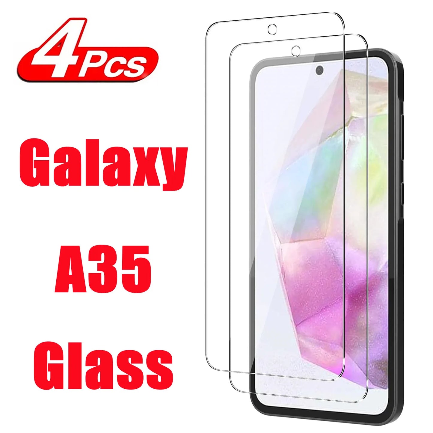 1/4Pcs Protective Tempered Glass For Samsung Galaxy A35 5G Screen Protector