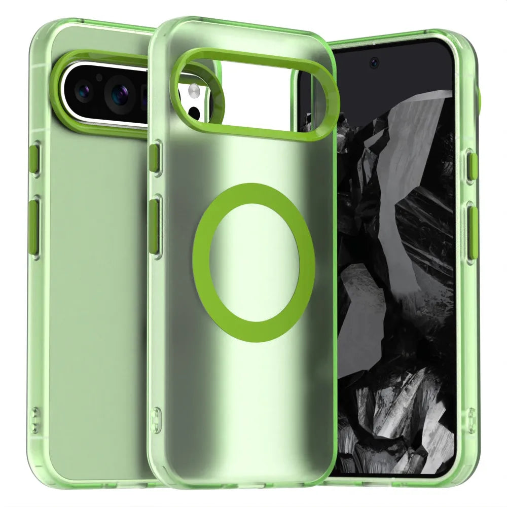 Matte Clear Magnetic Wireless Charging Armor Magsafe Case For Google Pixel 9 8 Pro XL 8A Military Shockproof Candy Color Frosted