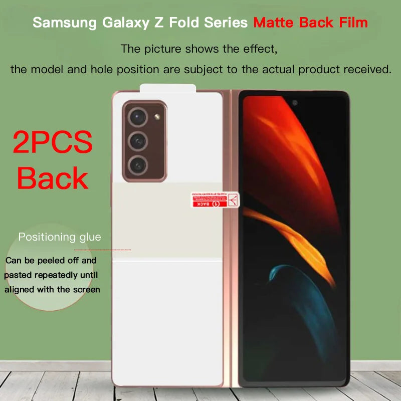 Matte Hydrogel Soft TPU Film For Samsung Galaxy Z Fold 5 4 3 2 5G Internal Inner Outer Hinge Sticker Full Body Screen Protector