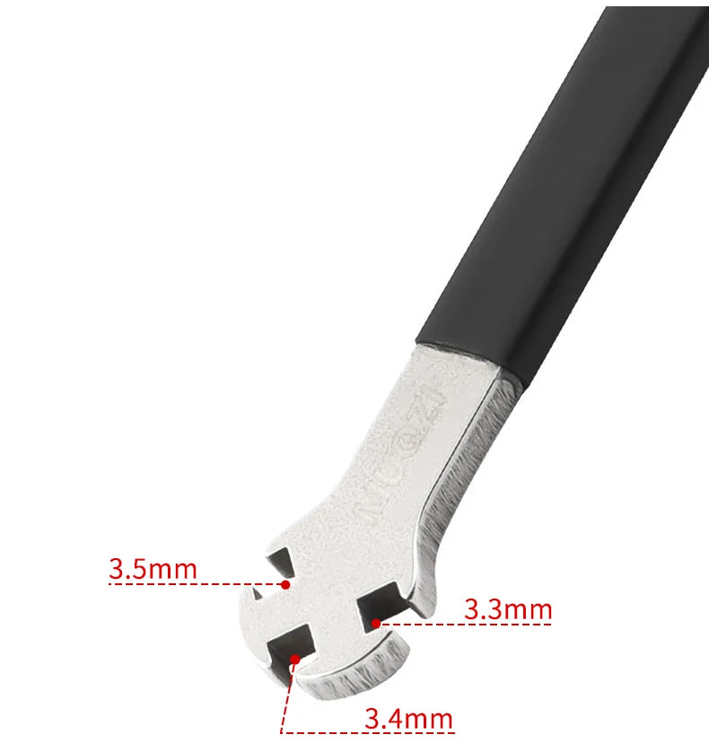 MUQZI Triple Bicycle Spoke Wrench For 3.3 3.4 3.5mm Spoke Nipples Bicycle Wheels Spokes Tension Adjust Tool Bike Repair Remover