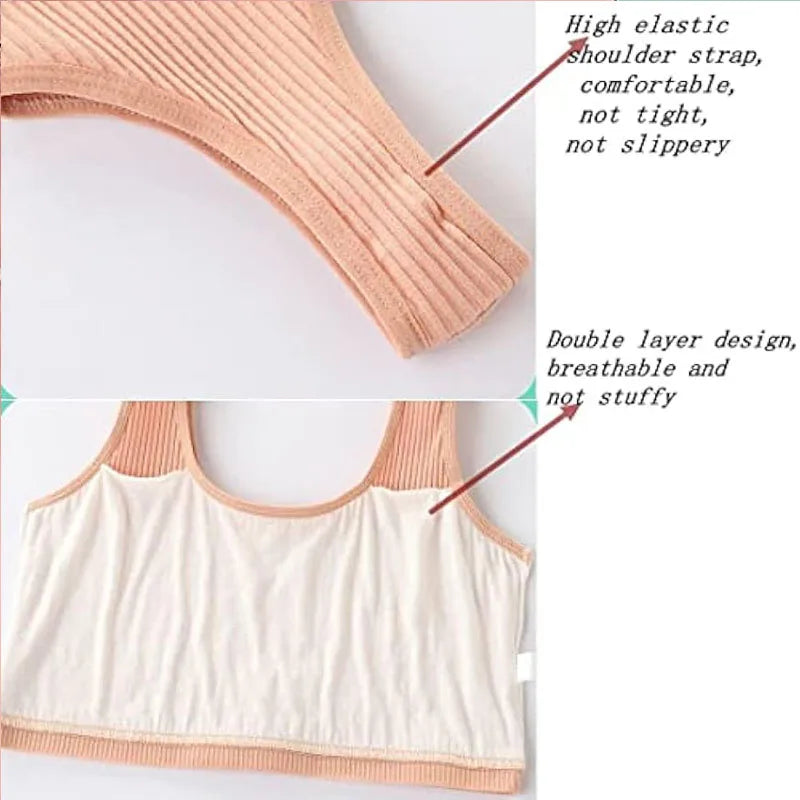 4 Pcs/Lot Teen Girl Sports Bra Kids Top Camisole Young Puberty Small Training Bra For 8-16 Years Girls Training Bra