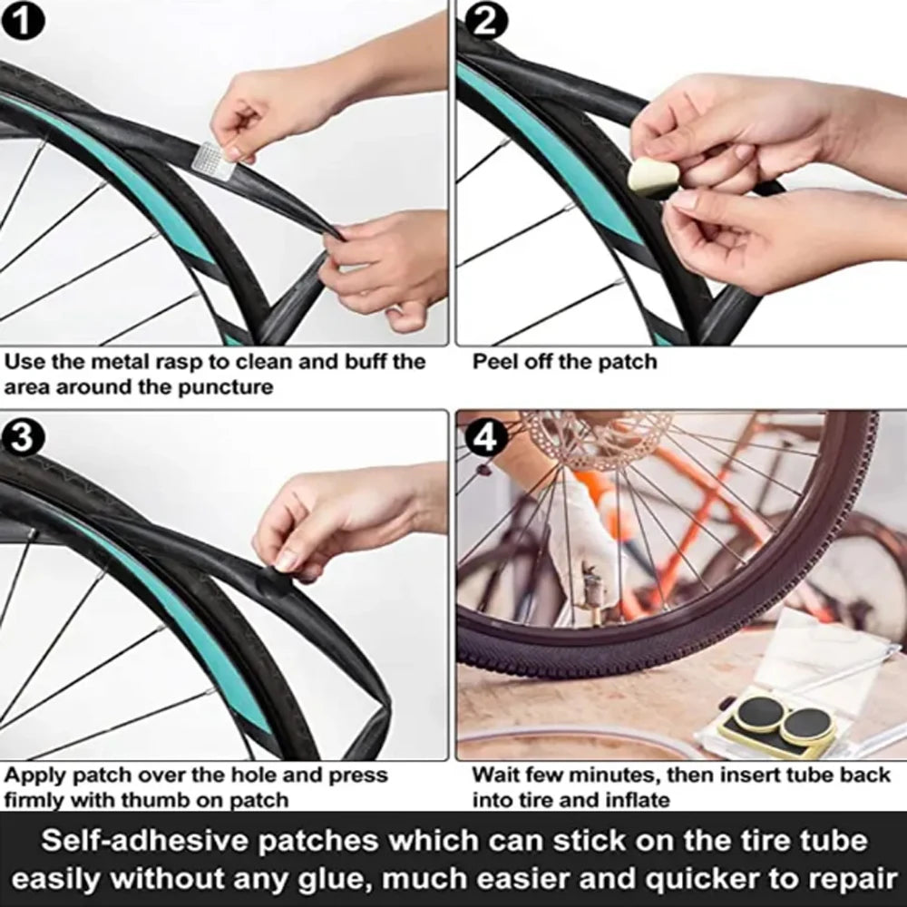 50/30/20/10PCS Bicycle Glue-free Tire Patches Tool Quick Repairing Tyre Protection Patch Adhesive Quick Drying Bike Accessories