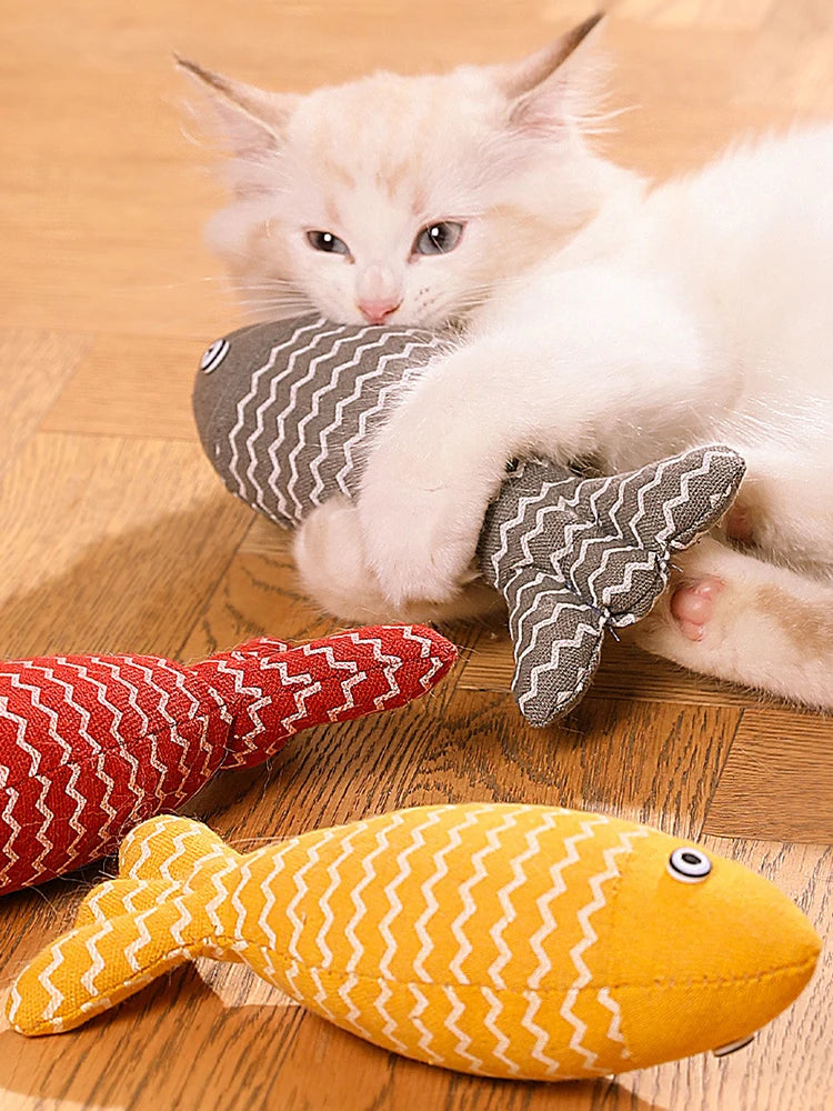 1PC Fun Cat Sackcloth Fish Toy High With Catnip Fish Pet Cat Gnawing Inside The Toy Room
