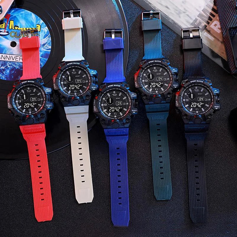 YIKAZE Sports Watch Men's LED Digital Watches Multifunction Military Waterproof Fitness Electronic Watch For Man