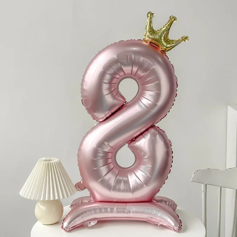40 inch Pink Standing Crown Digital Girl Birthday Party Anniversary Party Decoration Balloon
