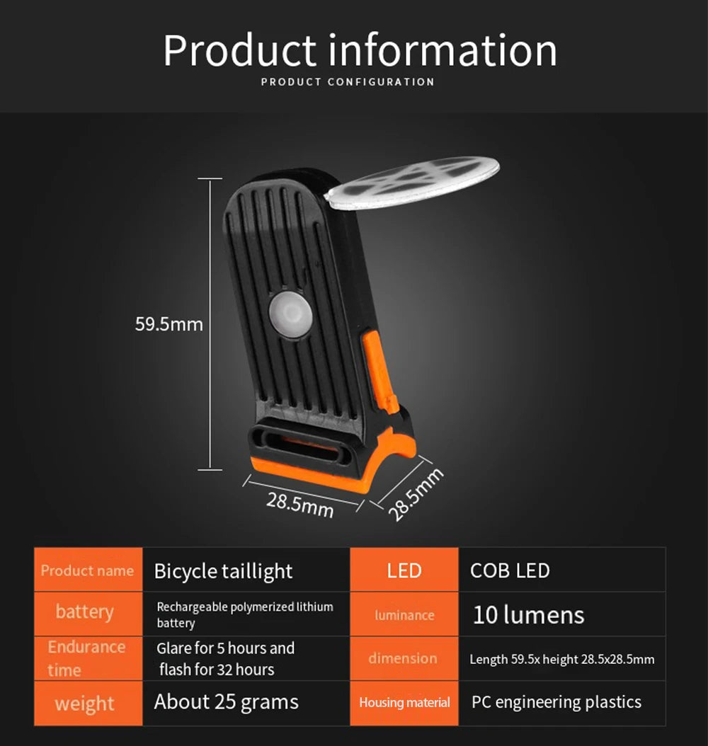 New Multi Lighting Modes Bicycle Taillight USB Rechargeable Led Bike Light Flash Tail Rear Lights for Mtb Bike Seatpost