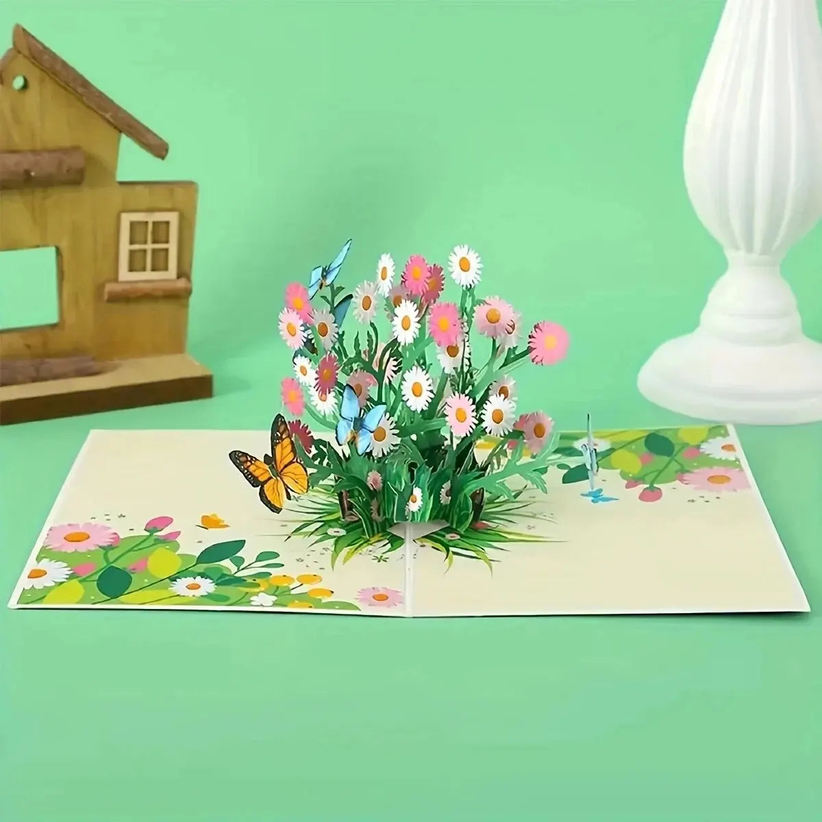 3D Pop-Up Cards Flowers Birthday Card Anniversary Gifts Postcard Maple Cherry Tree Wedding Invitations Greeting Cards