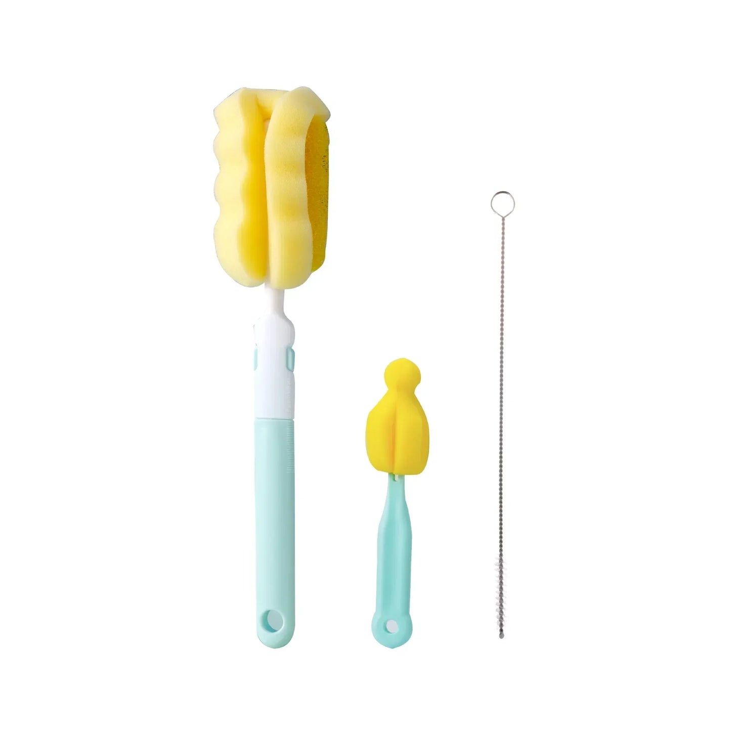 3pcs/lot Bottle Brush Sponge Rotation Baby Pacifier Cup Nipple Cleaning Brushes Set Handheld Soft Head Goupillon De Nettoyage