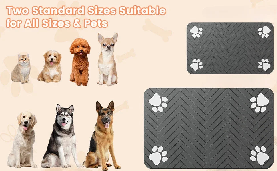 S(little kitten )、M、L bsorbent Pet Feeding Mat, Waterproof Placemat for Dog & Cat Food & Water Bowls, Quick-Dry Rubber Backing