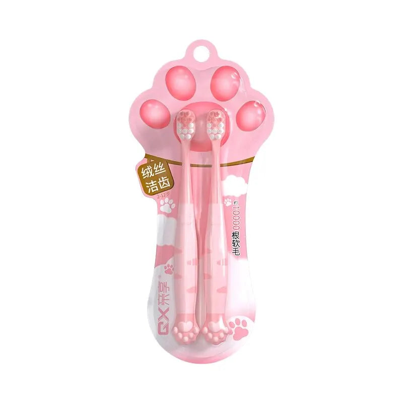Cartoon Cute Cat Claw Shaped CHILDREN'S Soft Bristled Toothbrush Suitable for Cleaning the Oral Cavity for Ages 2-12