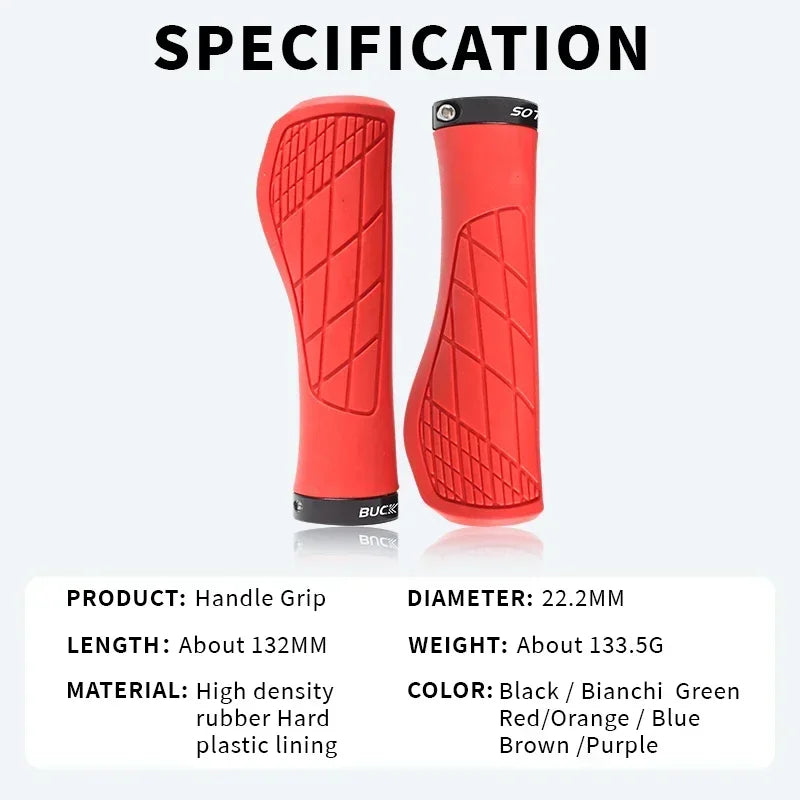 BUCKLOS MTB Handlebar Grips Ergonomic Comfortable Mountain Bike Lokc Grips Bicycle Soft Rubber Handlebar Grip Bike Accessories