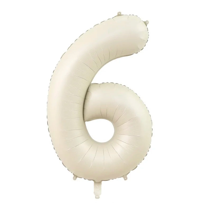 32/40inch Cream Caramel Big Number Foil Balloons 0 1 2 3 4 5 6 7 8 9 Balls White Color Wedding Birthday Party Decor Baby Shower