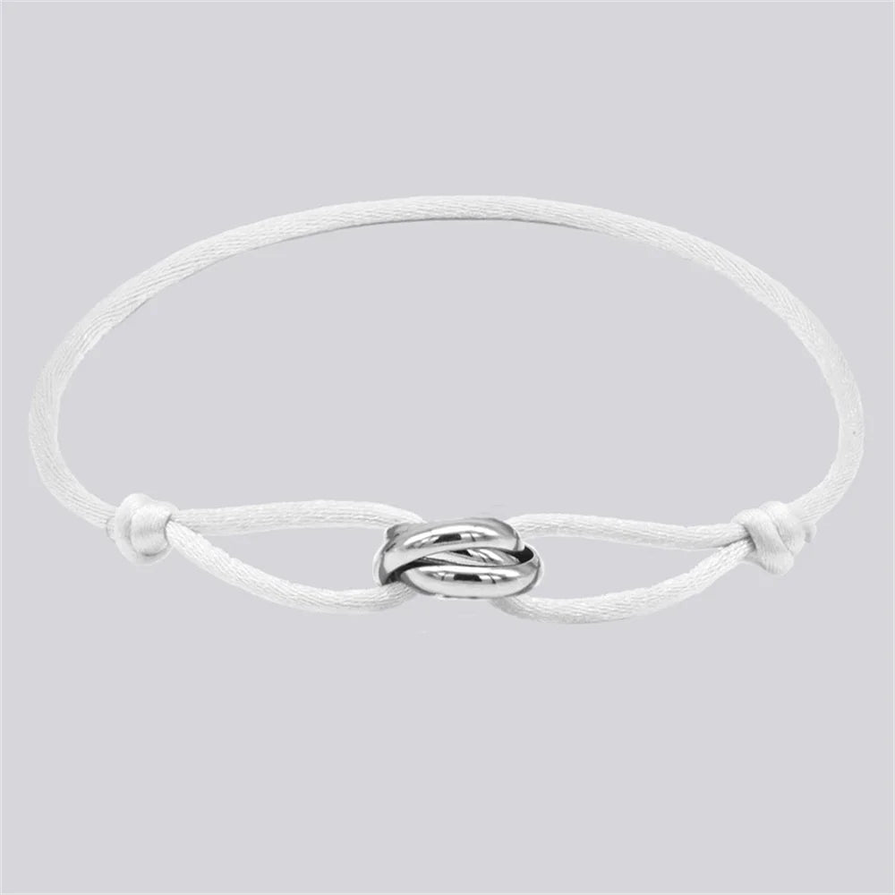 Luxury Unisex Bracelet 3 Metal Buckle Hand Chain Adjustable Men's Rope Bracelet for Women Jewelry Gifts