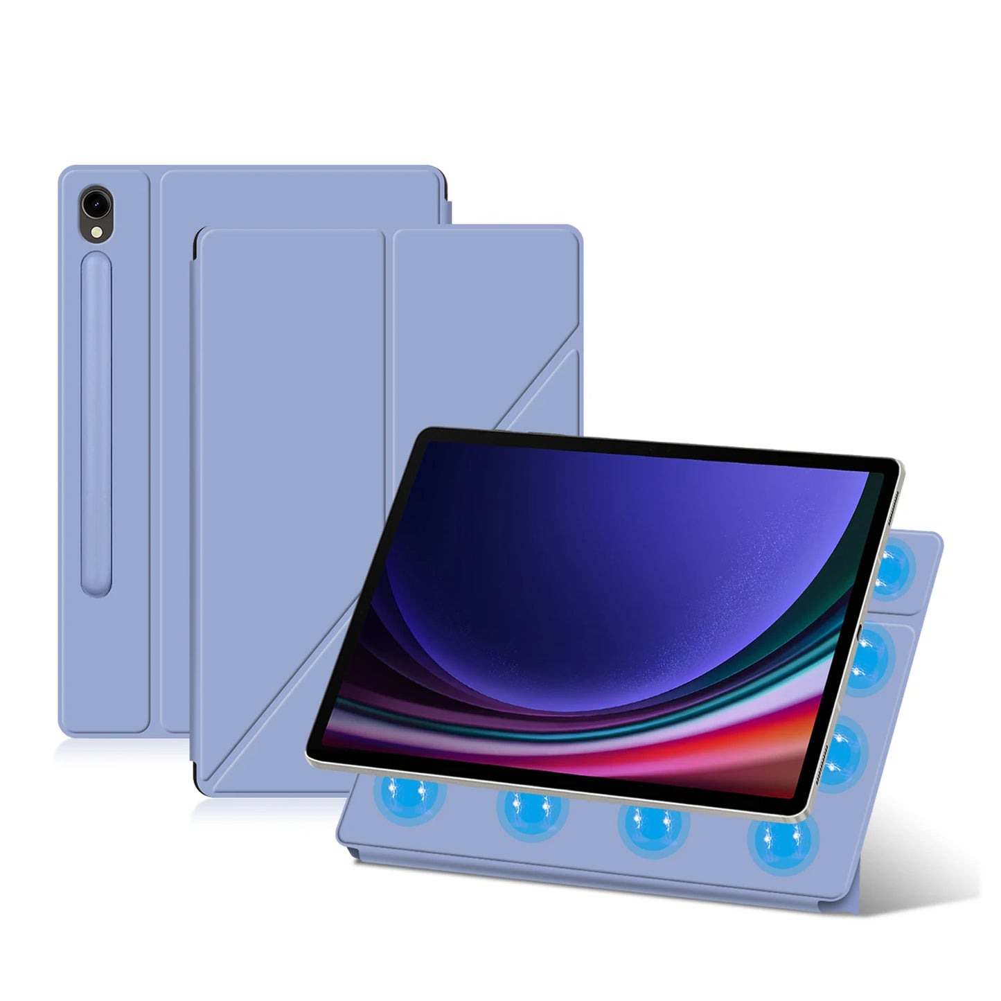 HUWEI Magnetic Case For Samsung Galaxy Tab S9 FE S7 S8 Plus S9FE S7FE S9+ S8+ S8 S9 Ultra Talbet Stand Smart Shell Cover Cases