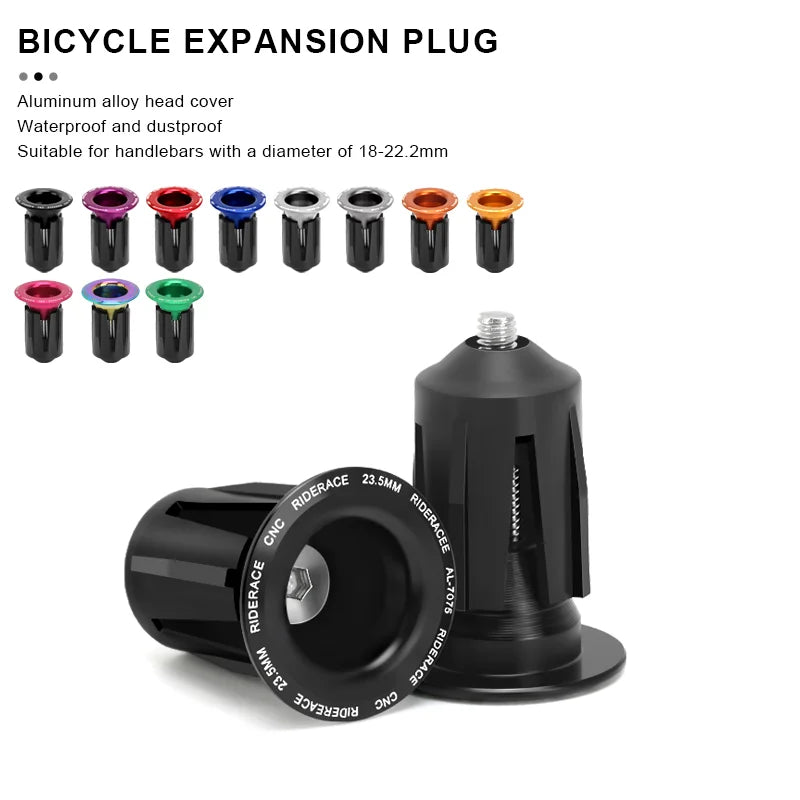 1 Pair Bike Handlebar End Plugs Aluminum Alloy Mountain Road Bicycle Handlebar End Cap Multi-color Cycling Handlebar Accessories