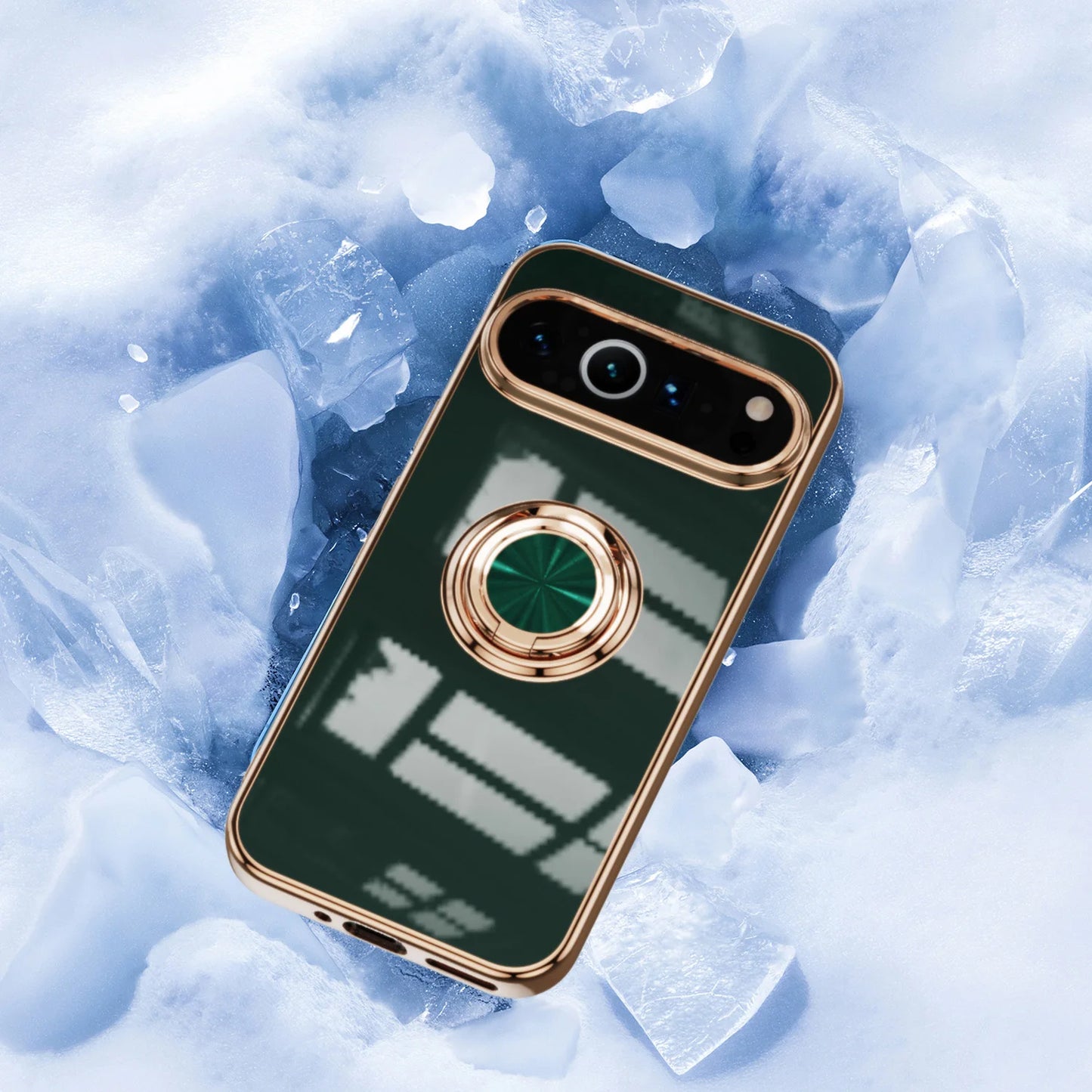Flexbile Shockproof Plating Ring Holder Phone Case For Google Pixel 9 Pro XL 8A 8 Pro Cover Stand Back Shell Capa Funda Coque