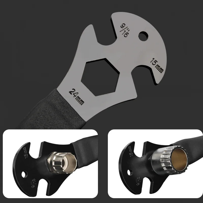 Bicycle Pedal Wrench Extra Long Handle MTB Road Mountain Bike Pedals Install Remover Removal Replace Repair Tool Spanner 15mm