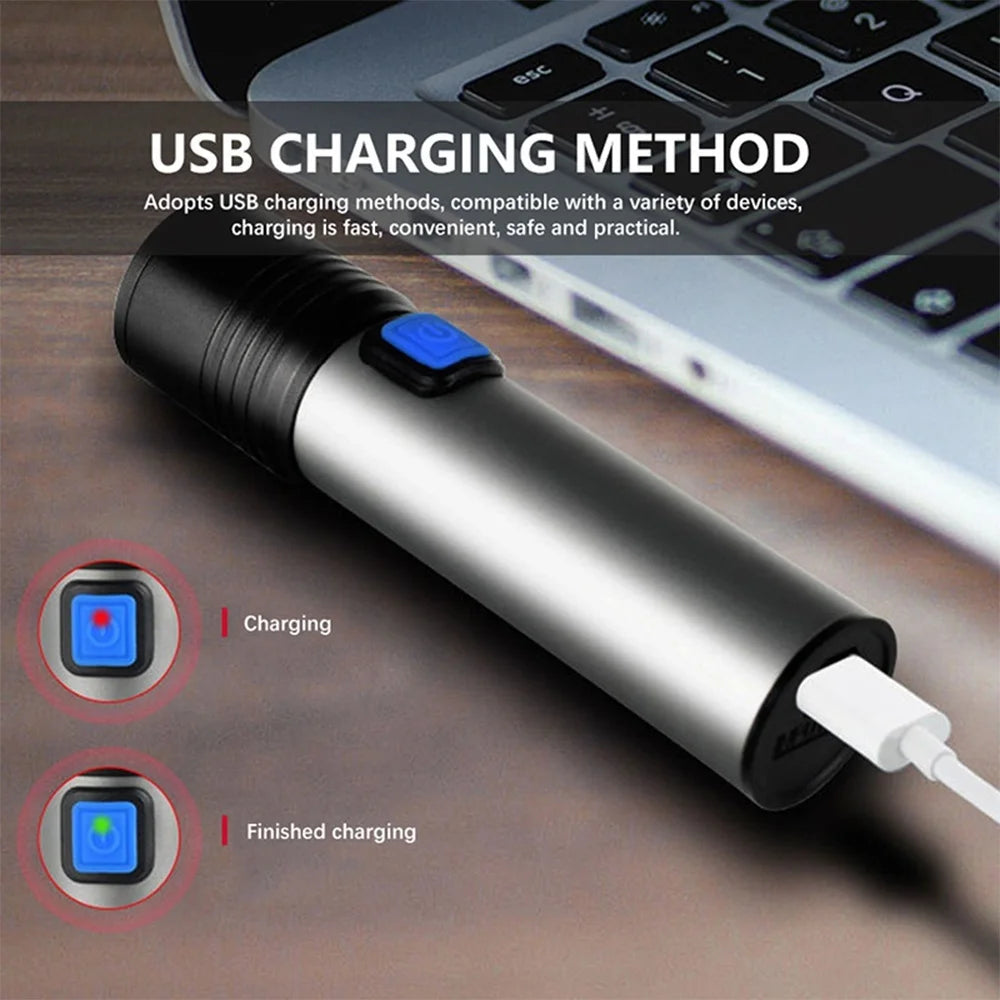 Mini Keychain Lamp Keychain Pocket Torch USB Rechargeable LED Light Flashlight Lamp Waterproof Keychain Light 1PC