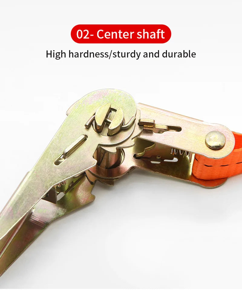 Heavy-Duty Car & Truck Front Cargo Ratchet Strap with Metal Buckle - Adjustable, Secure Tie-Down for Safe Luggage Transport
