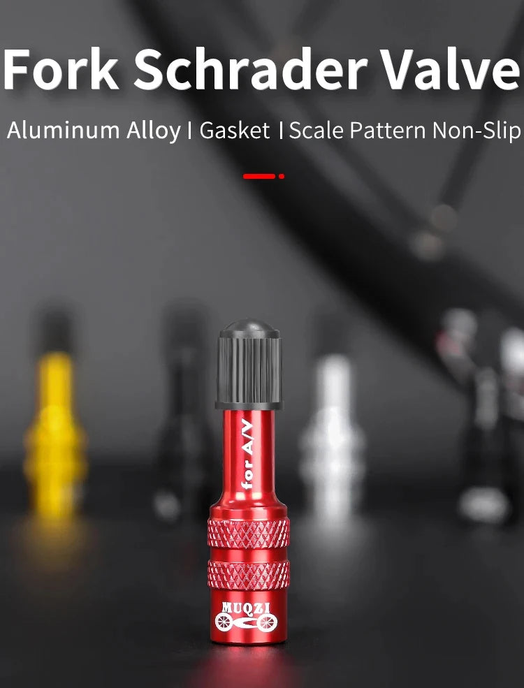 MUQZI Bike Fork Valve Adapter Schrader Air Fork Inflatable Valve Adapter MTB Road Bicycle Fork Accessory