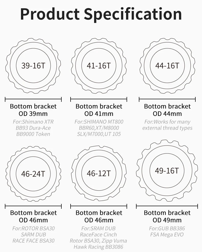 MUQZI Bottom Bracket Wrench MTB Tools Bicycle Repair Tools For SRAM DUB BSA30 T47 For Shimano XTR BB93 MT800 BBR60 BB9000