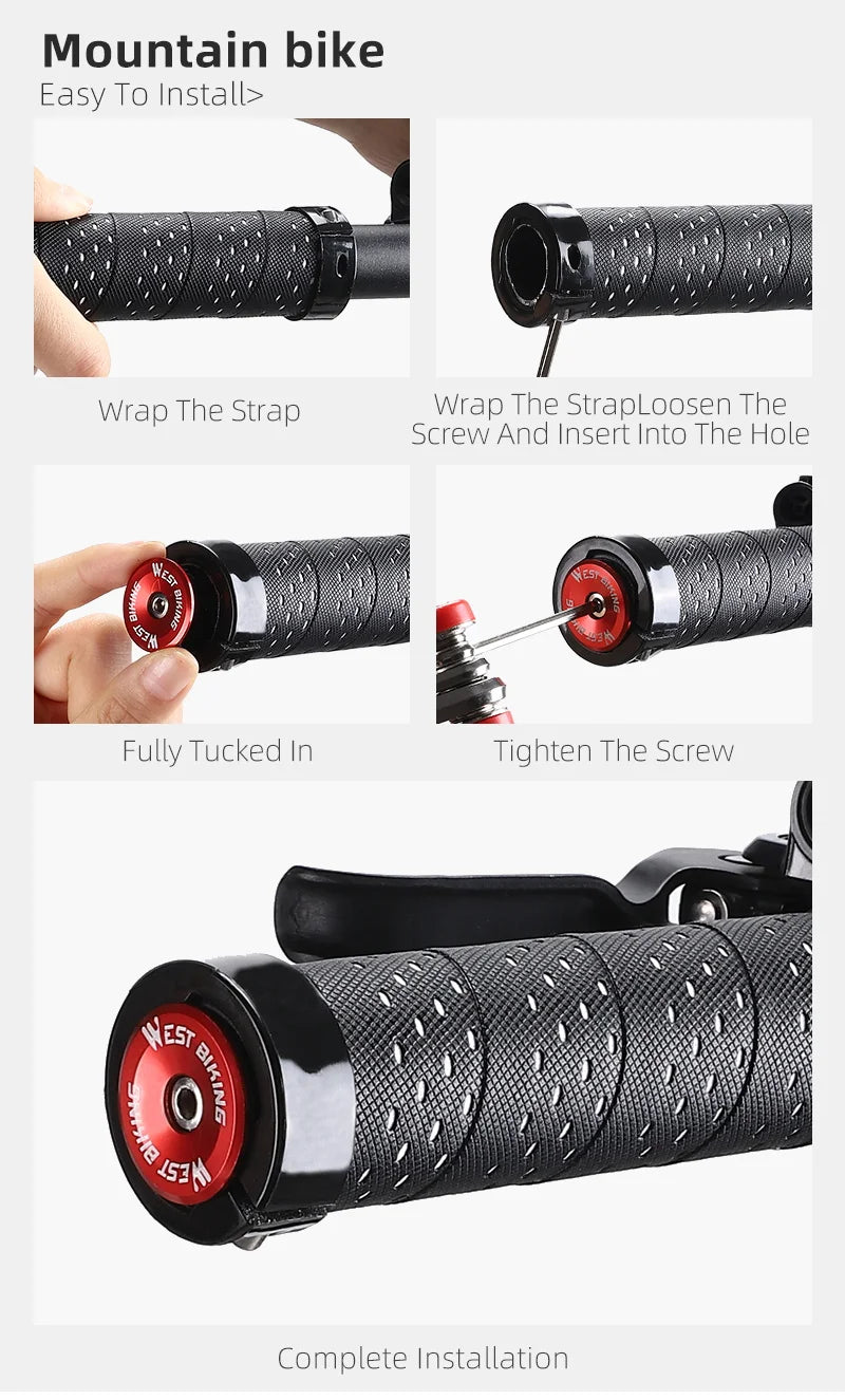 WEST BIKING MTB Road Bike Handlebar End Plugs Aluminum Alloy Handle Bar End Cap BMX Bike Grip Multi-color Cover Bicycle Accessor
