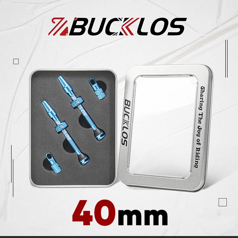 BUCKLOS 40mm/44mm Tubeless Presta Valve F/V CNC Anodized Aluminum Alloy Bicycle Valve Road Bike Tubeless Tire Valve Cycling Part