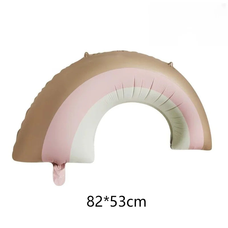 Cute Matte Rainbow Cake Bear Foil Balloon Kids Adult Birthday Party Decorations Cartoon Bow Candy Ice Cream Balloons Globos