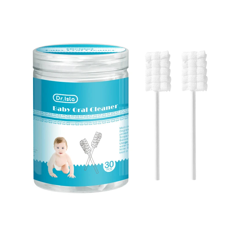 Dr.isla 60pcs Baby Oral Cleaning Stick Disposable Cleaner Milk Teeth Gauze Toothbrush Baby Tongue Washing For Newborn Oral Care