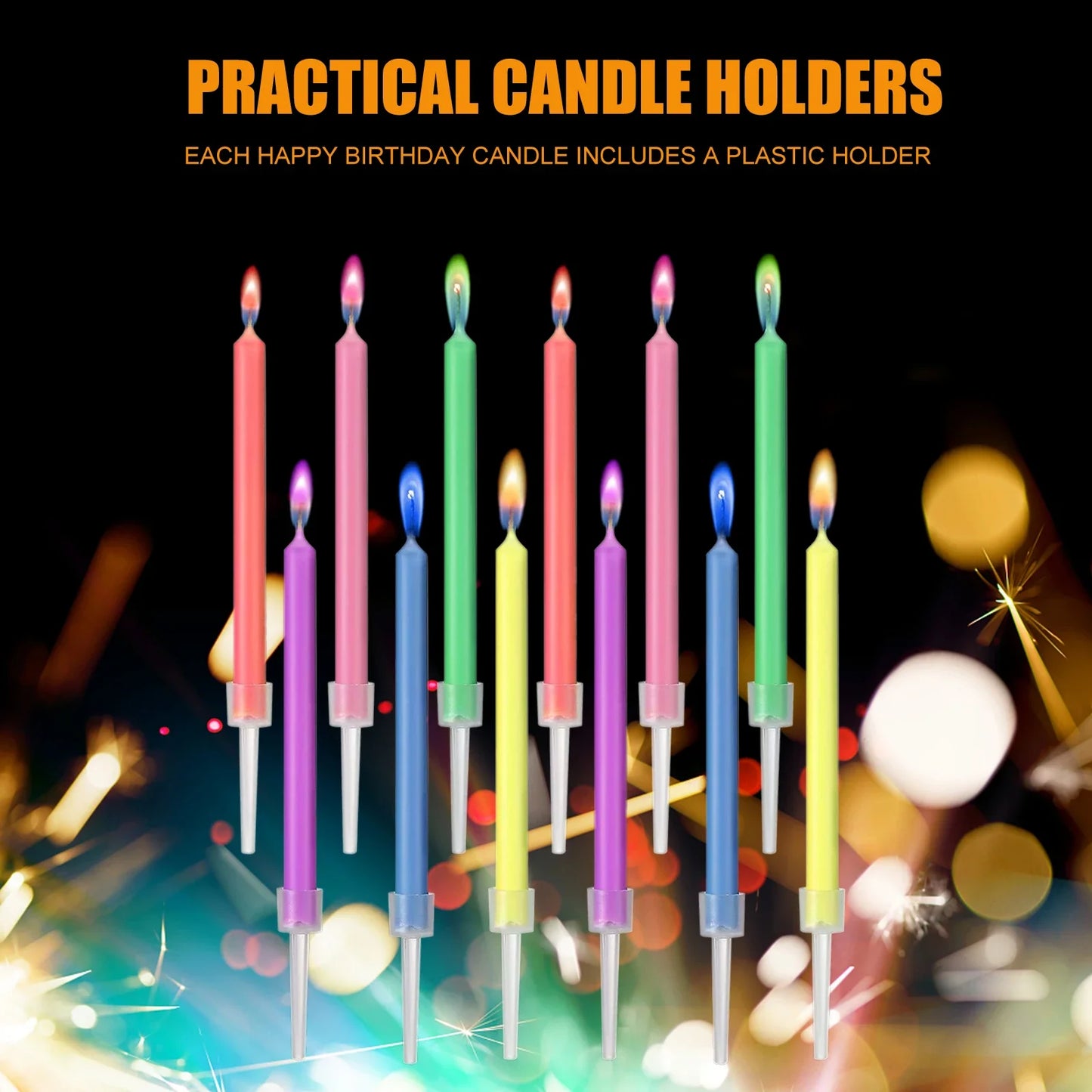 Multicolour Flame Candles Colorful 6/12pcs/pack Wedding Party Birthday Cake Candles Decoration Party Supplies for Children Kids
