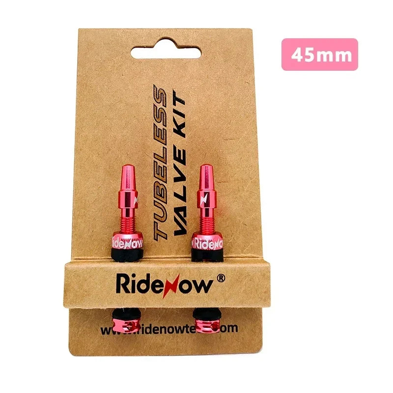 Ridenow Tubeless Valve 45/65/85mm Anodized Aluminum Alloy Bicycle Presta Valve Removable Core Air Valve for Road MTB Gravel Bike